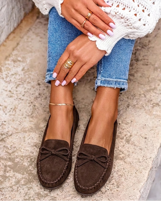 Damen Loafer mit Schleife aus Kunstleder Jully