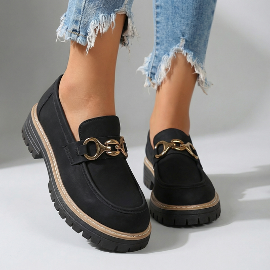 Damen Loafer mit Schnallenakzent aus Wildleder Jully
