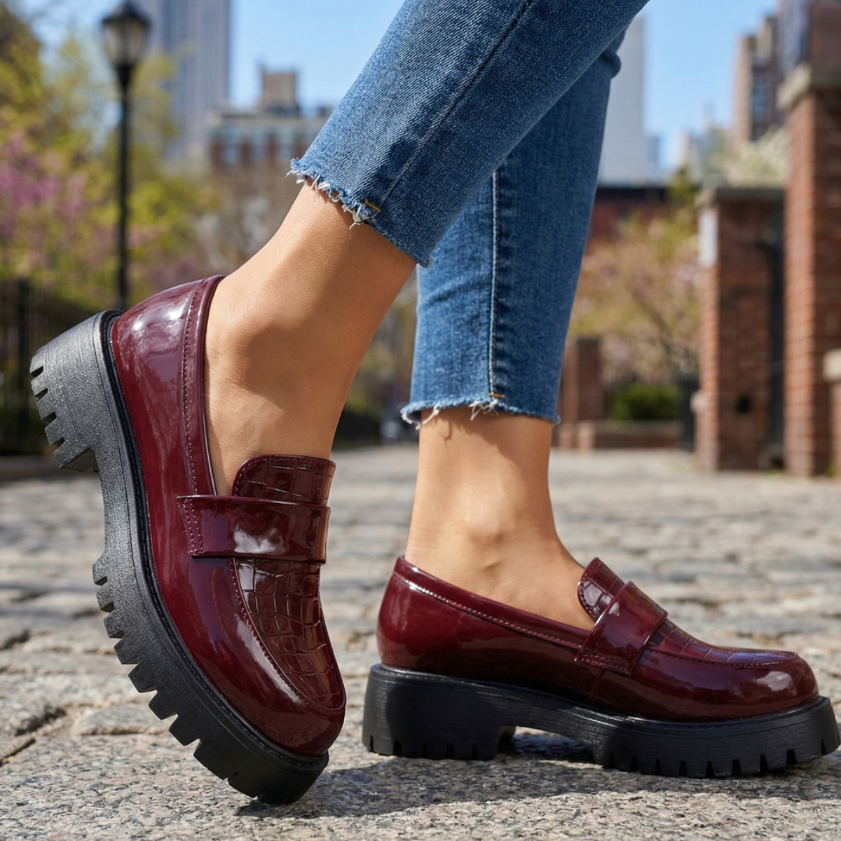 Damen Loafer mit bequemer Passform in Schwarz Jully