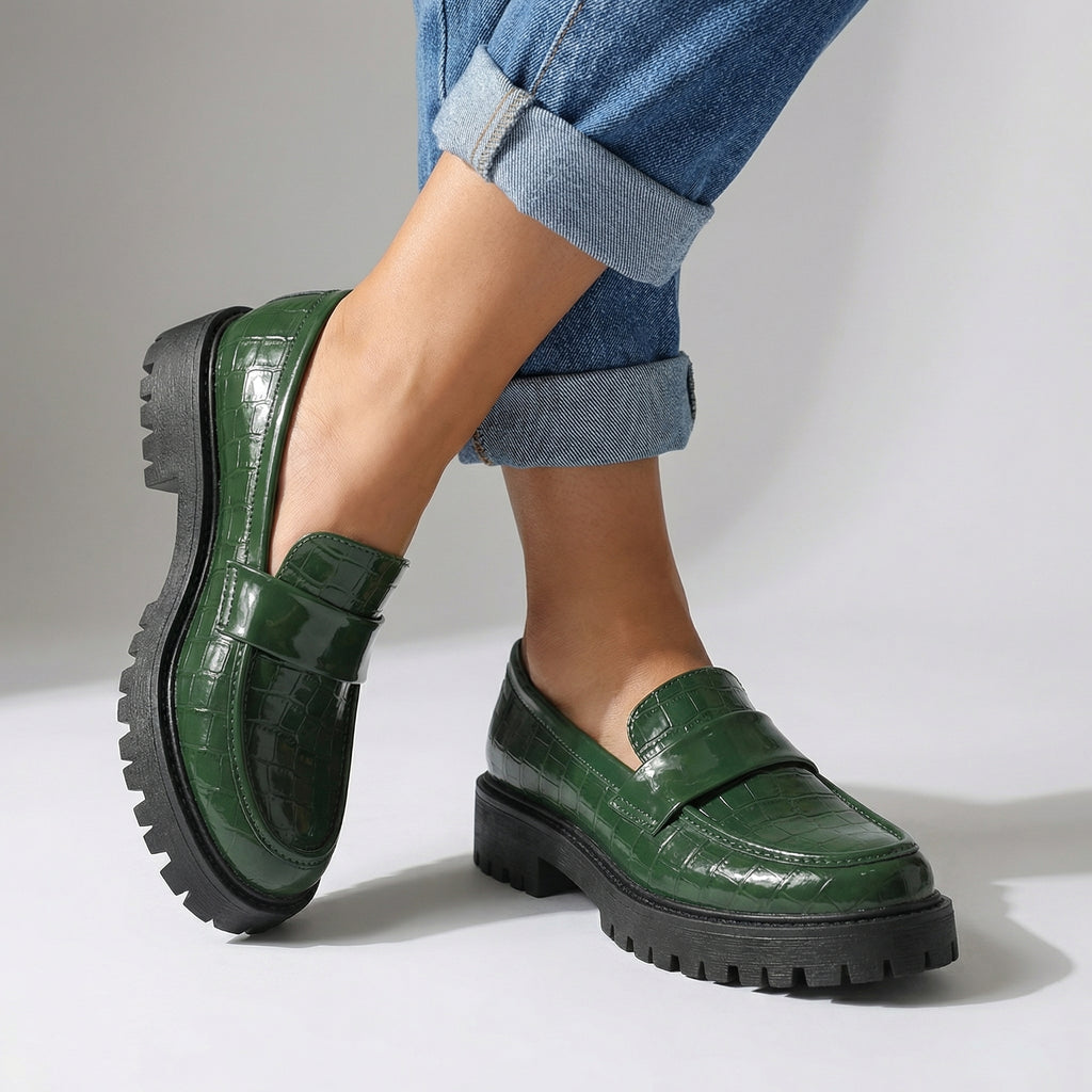 Damen Loafer mit bequemer Passform in Schwarz Jully