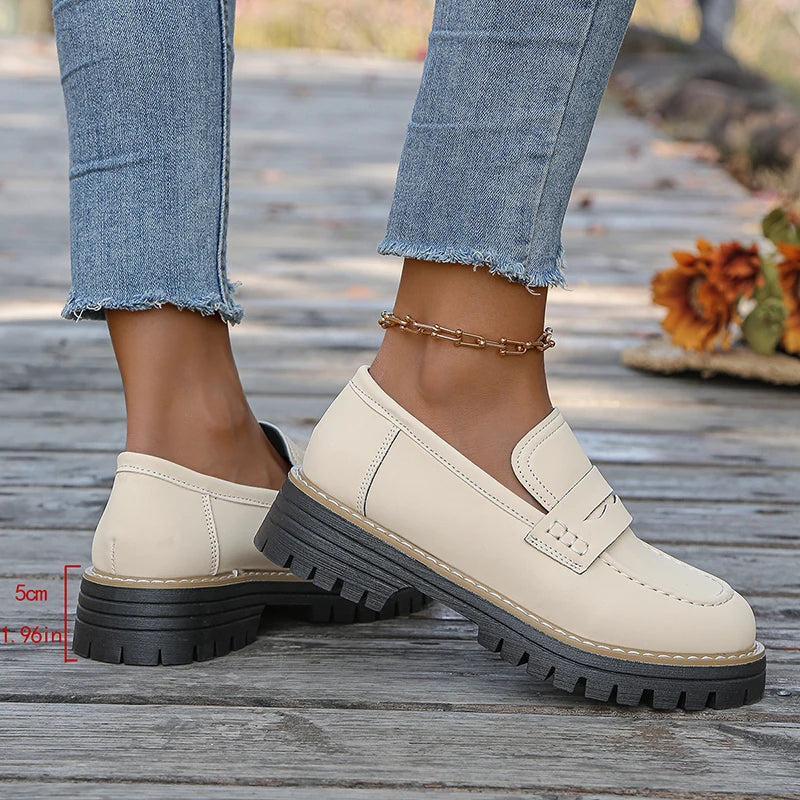 Damen Loafer mit dicker Plateausohle aus Wildleder Jully
