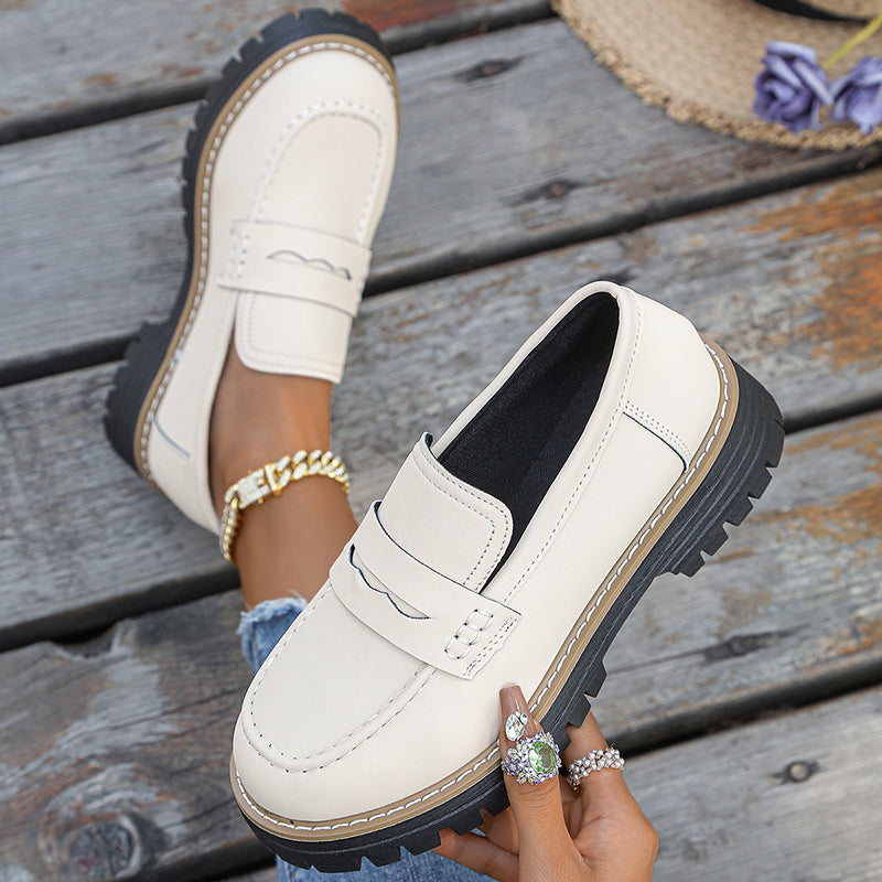 Damen Loafer mit dicker Plateausohle aus Wildleder Jully