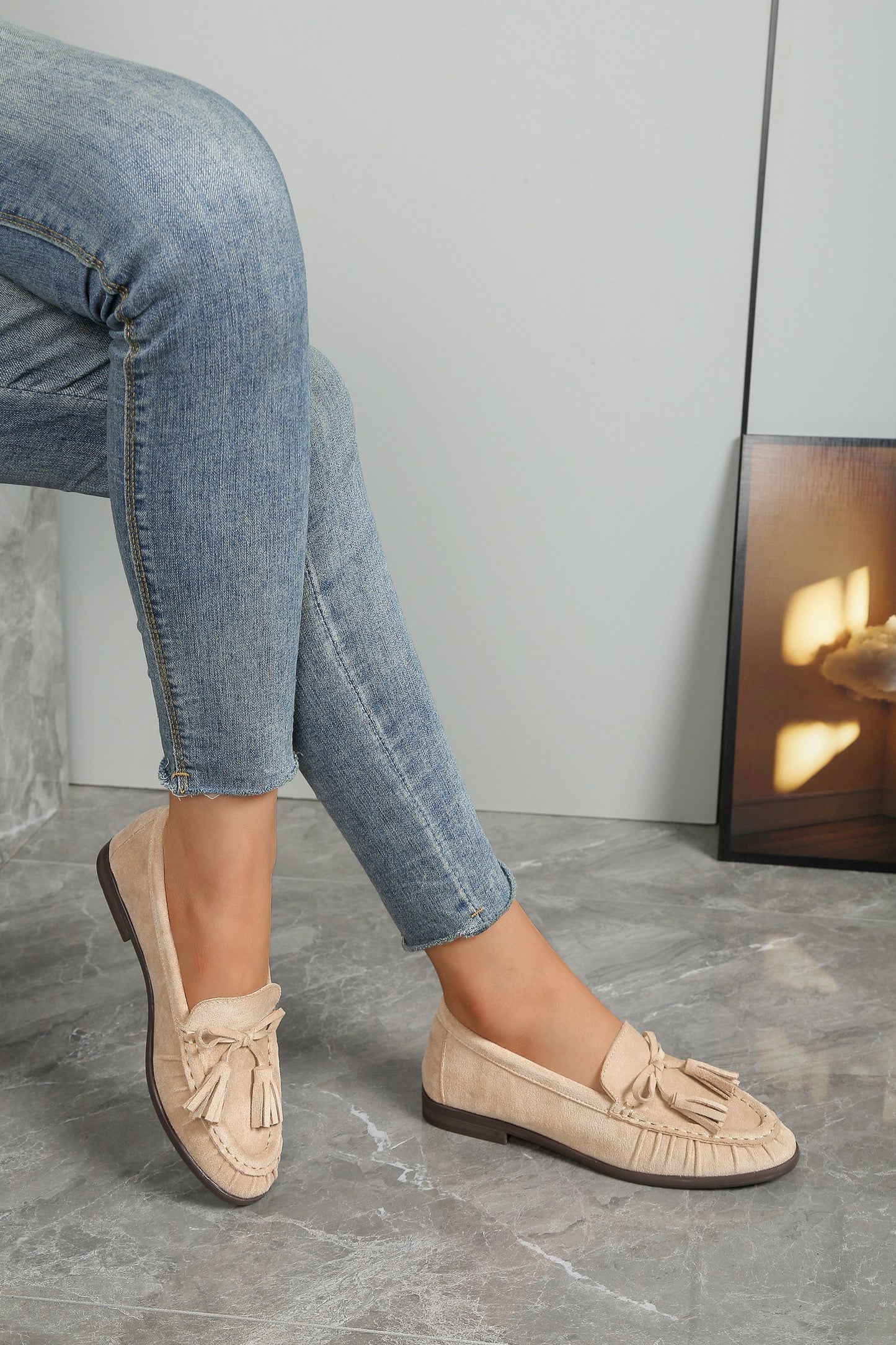 Damen Loafer mit flacher Sohle aus Kunstleder Jully