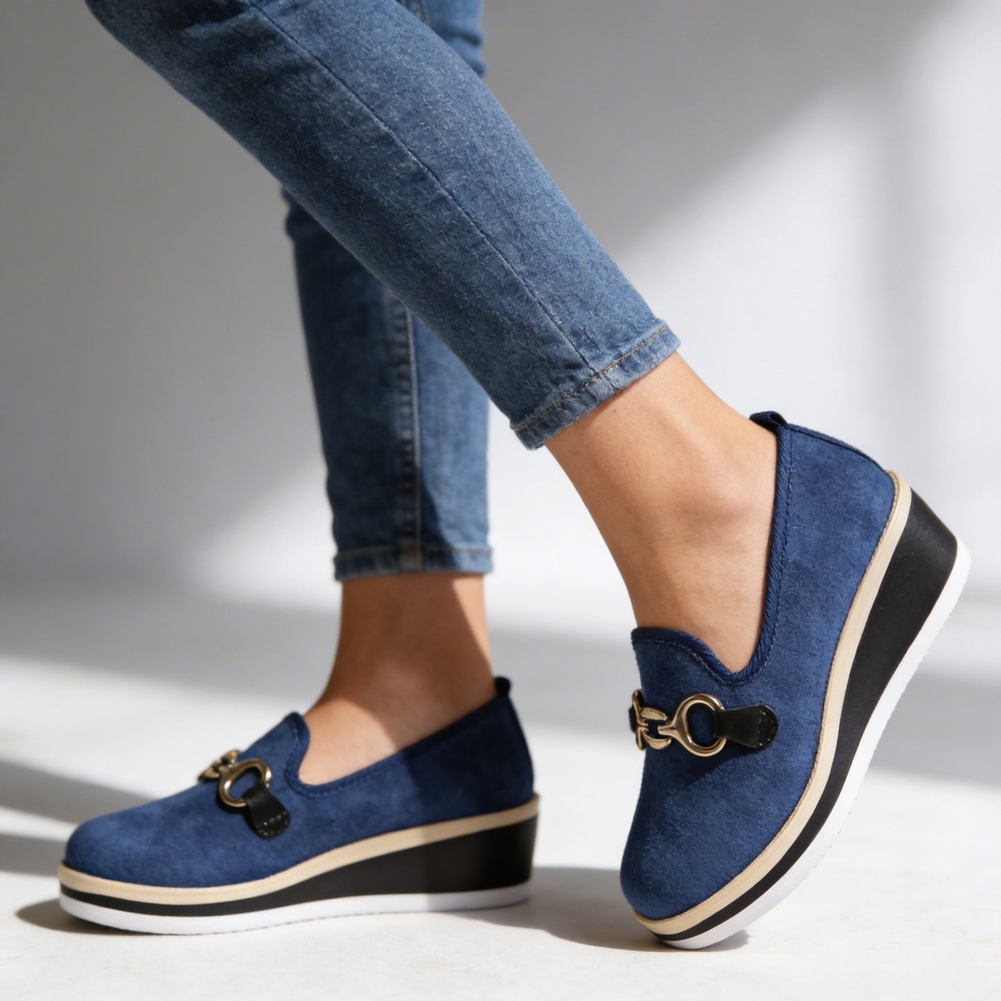 Damen Loafer mit gepolstertem Fußbett in Schwarz Jully