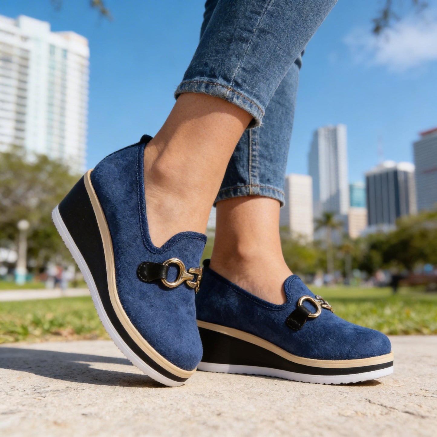 Damen Loafer mit gepolstertem Fußbett in Schwarz Jully