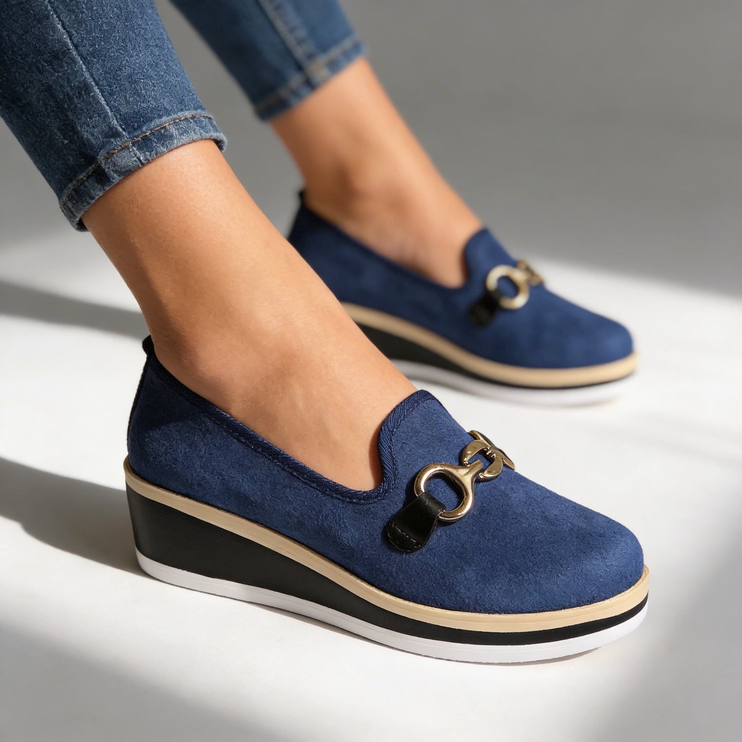 Damen Loafer mit gepolstertem Fußbett in Schwarz Jully