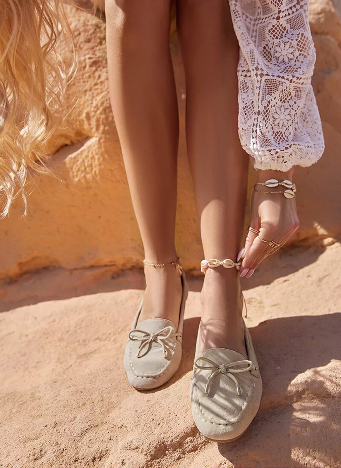 Damen Loafer mit goldenen Akzenten aus Kunstleder Jully