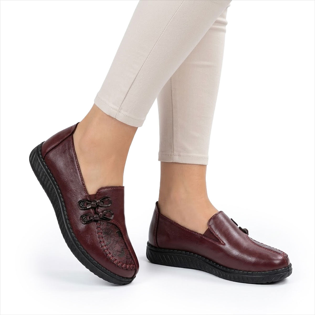 Damen Loafer schwarz mit verziertem Design Jully