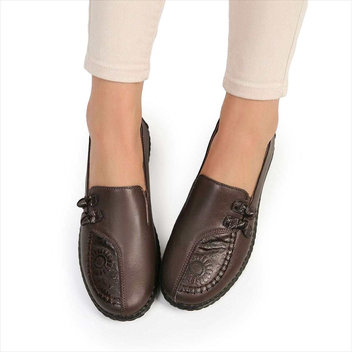 Damen Loafer schwarz mit verziertem Design Jully