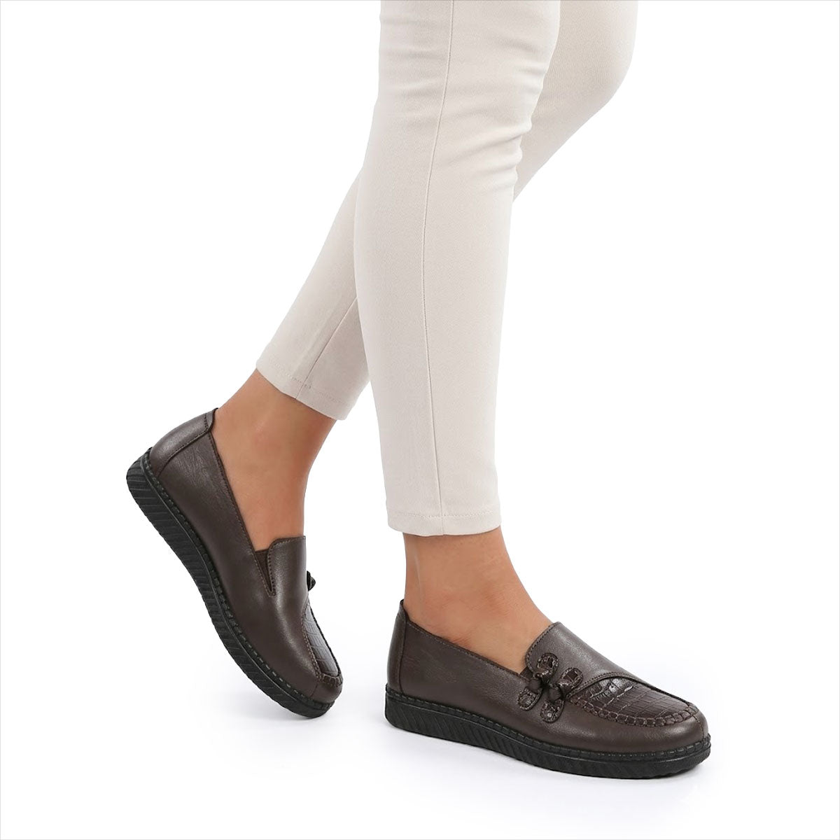 Damen Loafer schwarz mit verziertem Design Jully