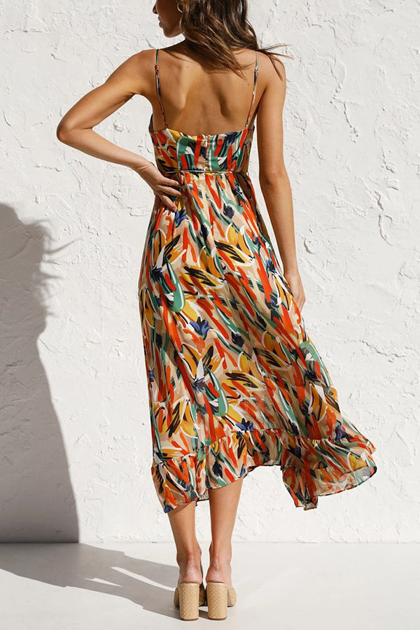 Damen Maxi-Sommerkleid mit Taillenschnitt Jully