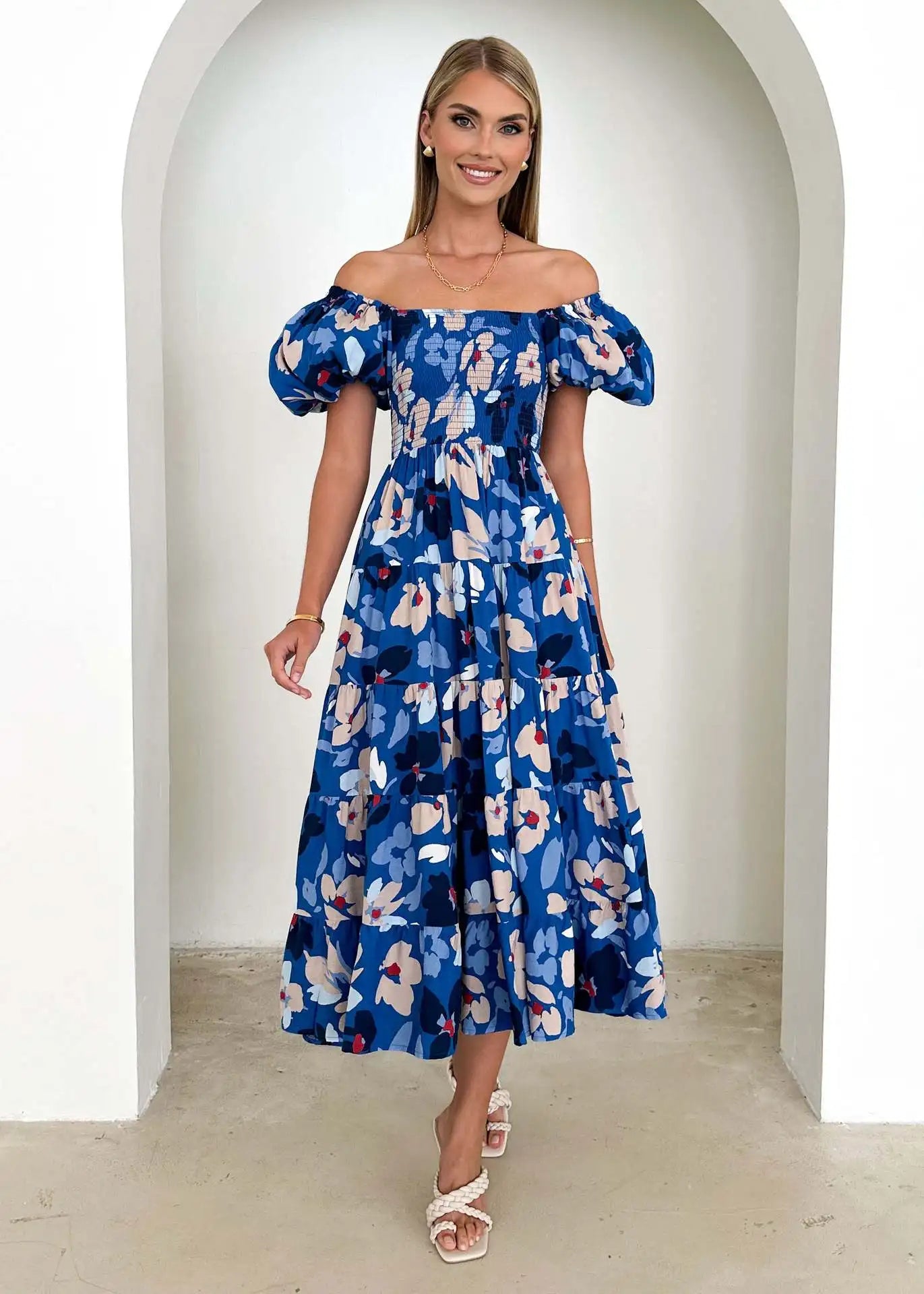 Damen Maxi Kleid mit Boho-Muster für den Sommer Jully