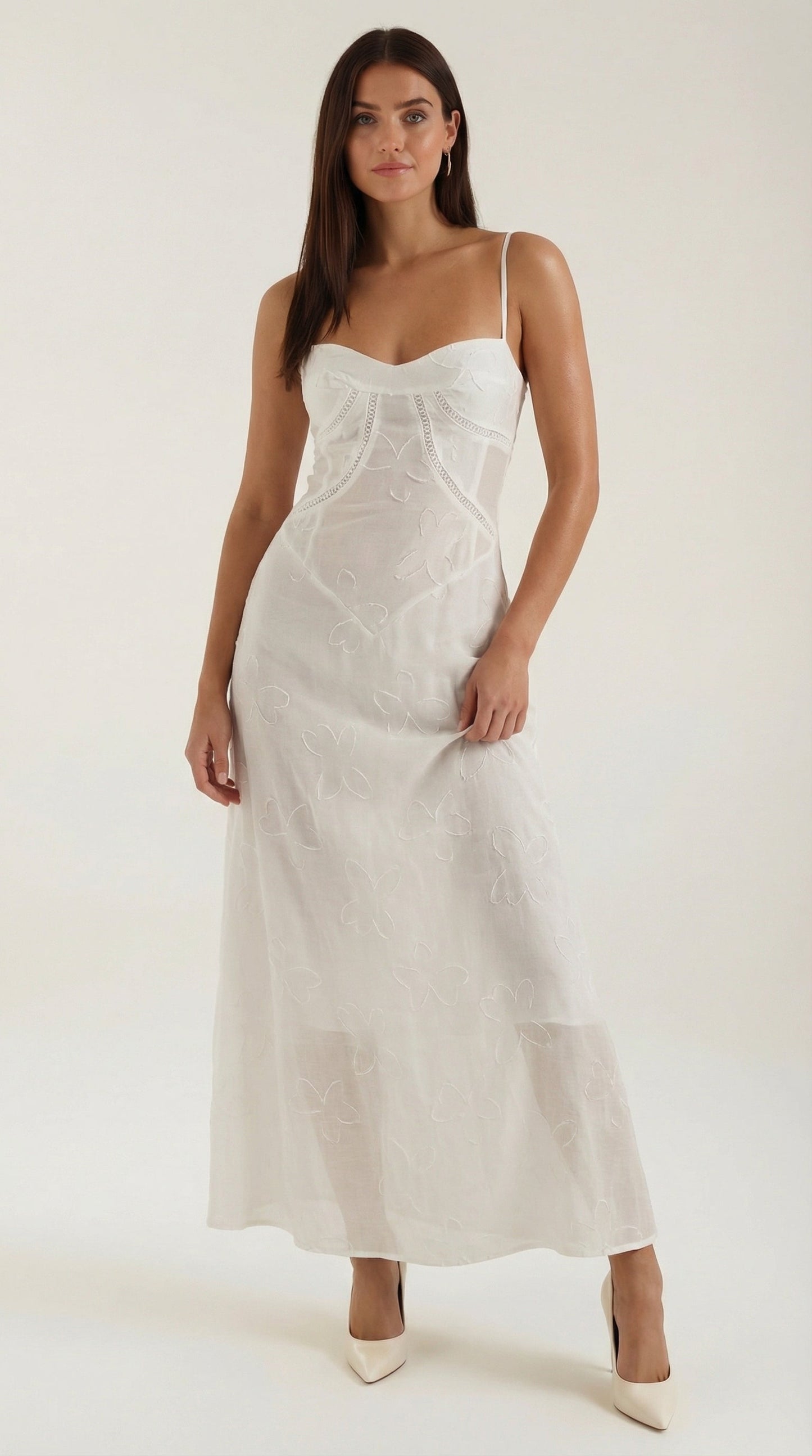 Damen Maxikleid aus Jacquard mit eleganter Silhouette Jully