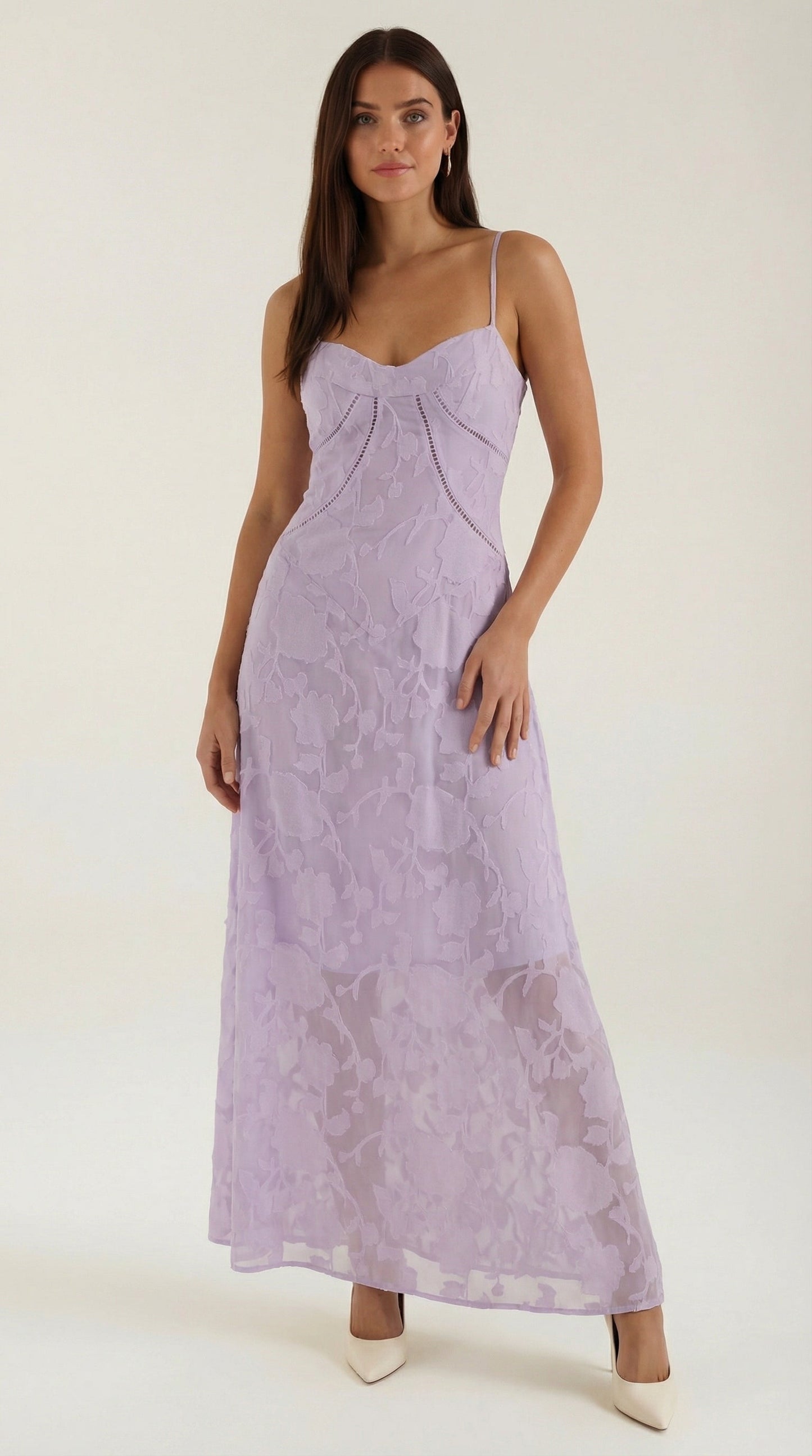 Damen Maxikleid aus Jacquard mit eleganter Silhouette Jully