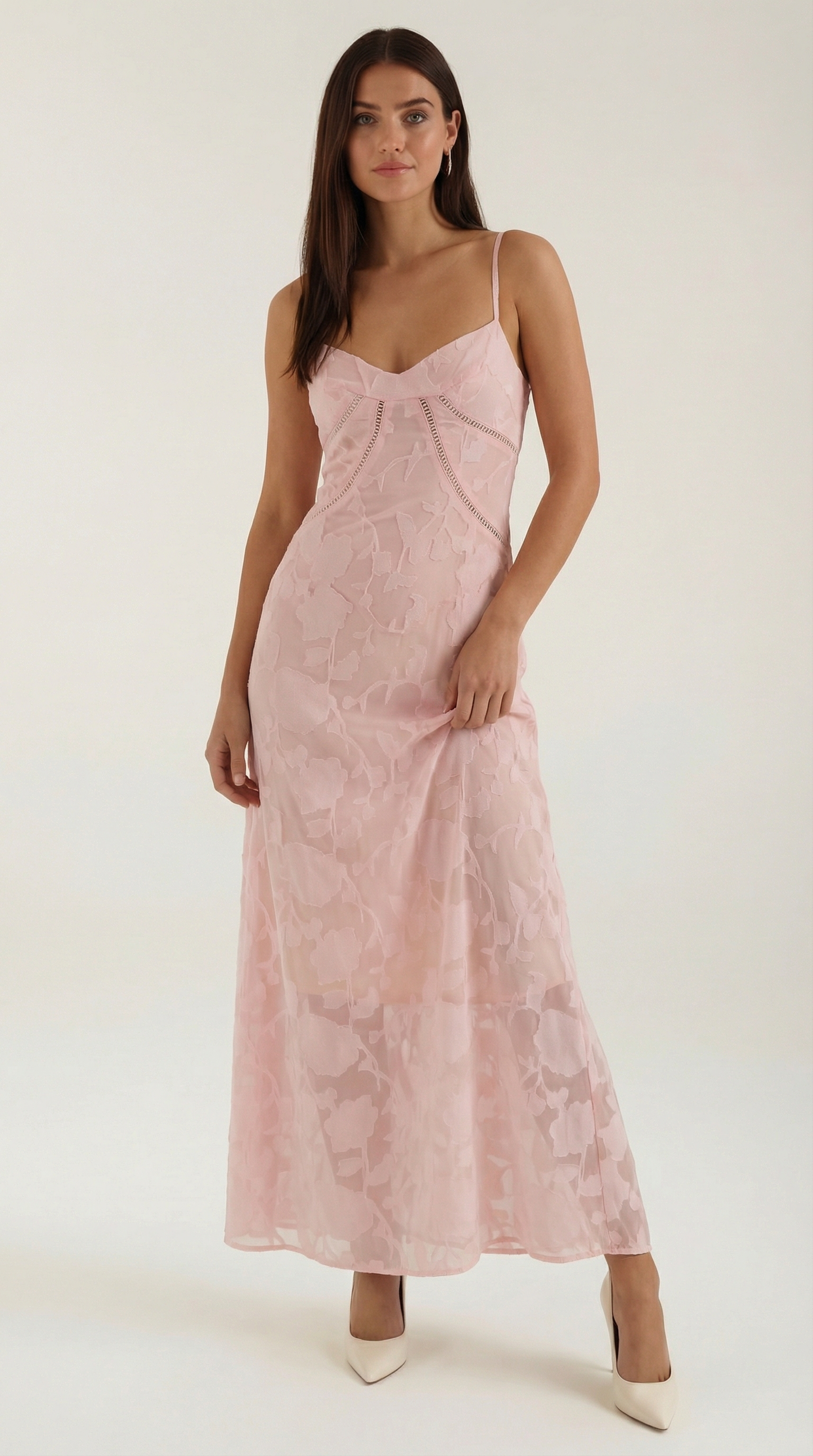 Damen Maxikleid aus Jacquard mit eleganter Silhouette Jully