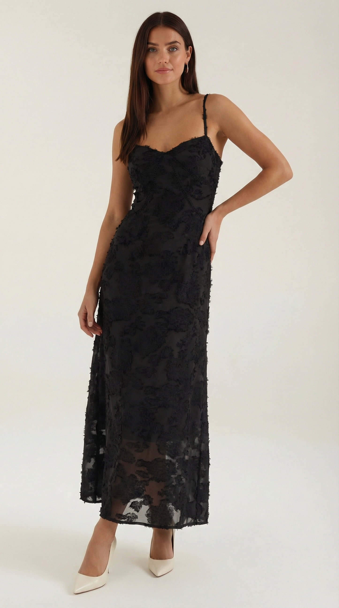 Damen Maxikleid aus Jacquard mit eleganter Silhouette Jully