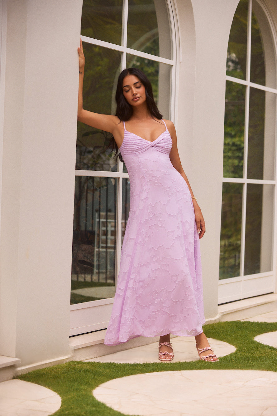 Damen Maxikleid mit Blumen-Jacquard und verstellbaren Trägern Jully