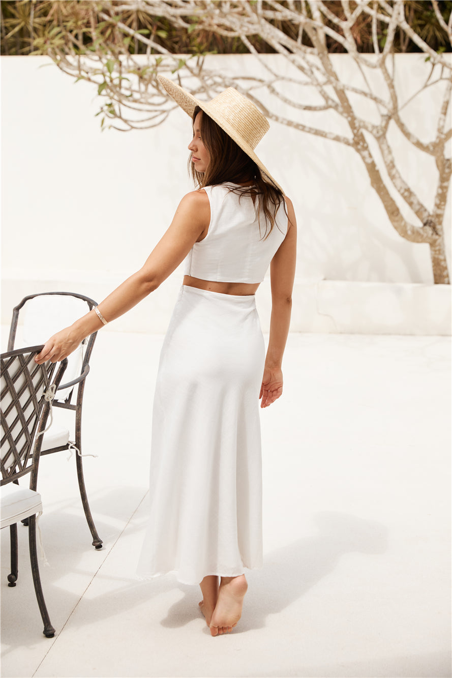 Damen Maxikleid mit Blumenmuster und Rundhalsausschnitt Jully