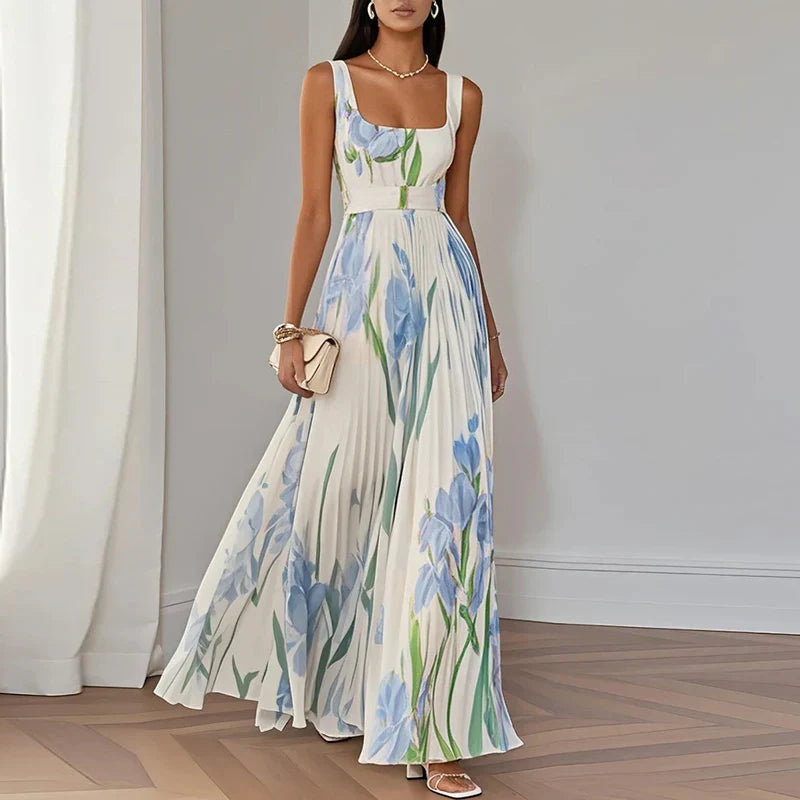 Damen Maxikleid mit Blumenmuster und fließendem Schnitt Jully