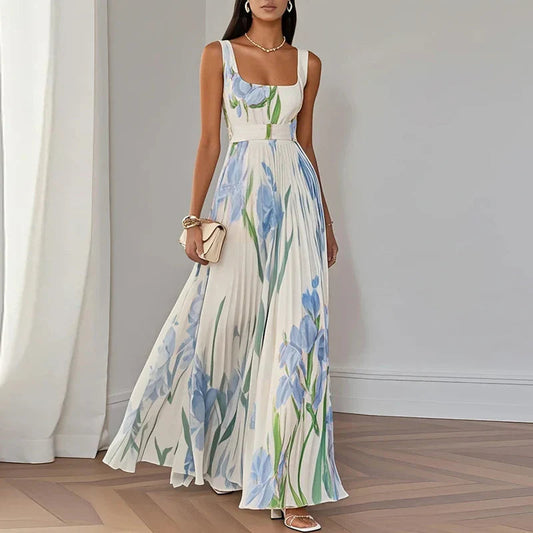 Damen Maxikleid mit Blumenmuster und fließendem Schnitt Jully