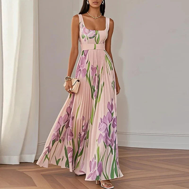 Damen Maxikleid mit Blumenmuster und fließendem Schnitt Jully