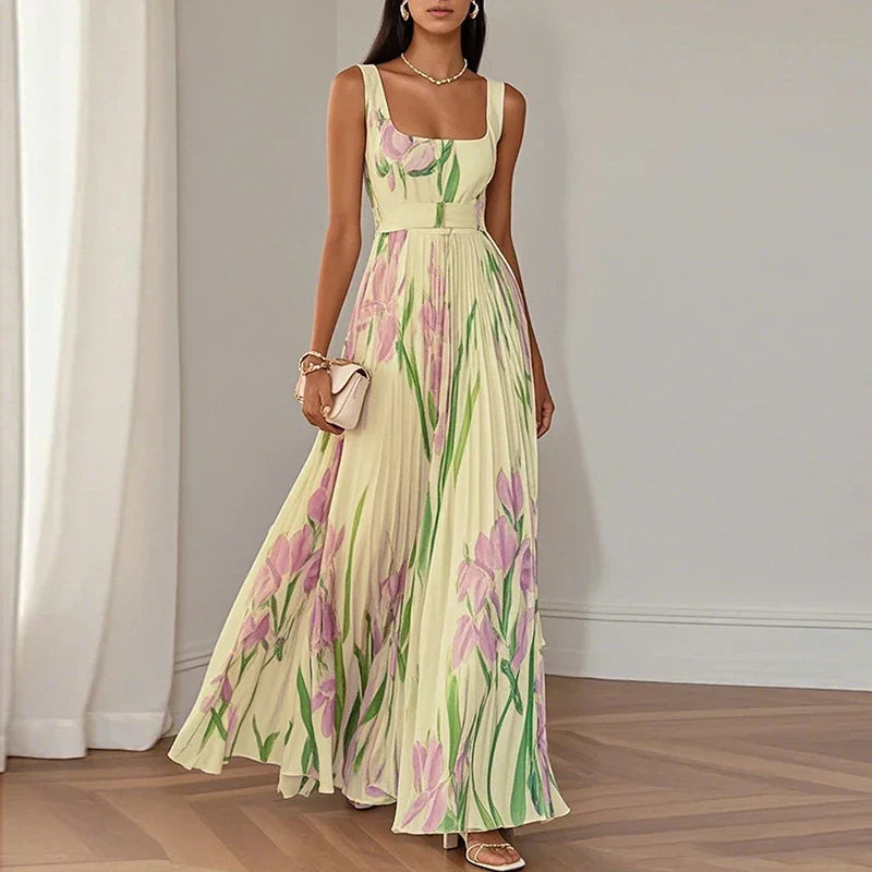 Damen Maxikleid mit Blumenmuster und fließendem Schnitt Jully