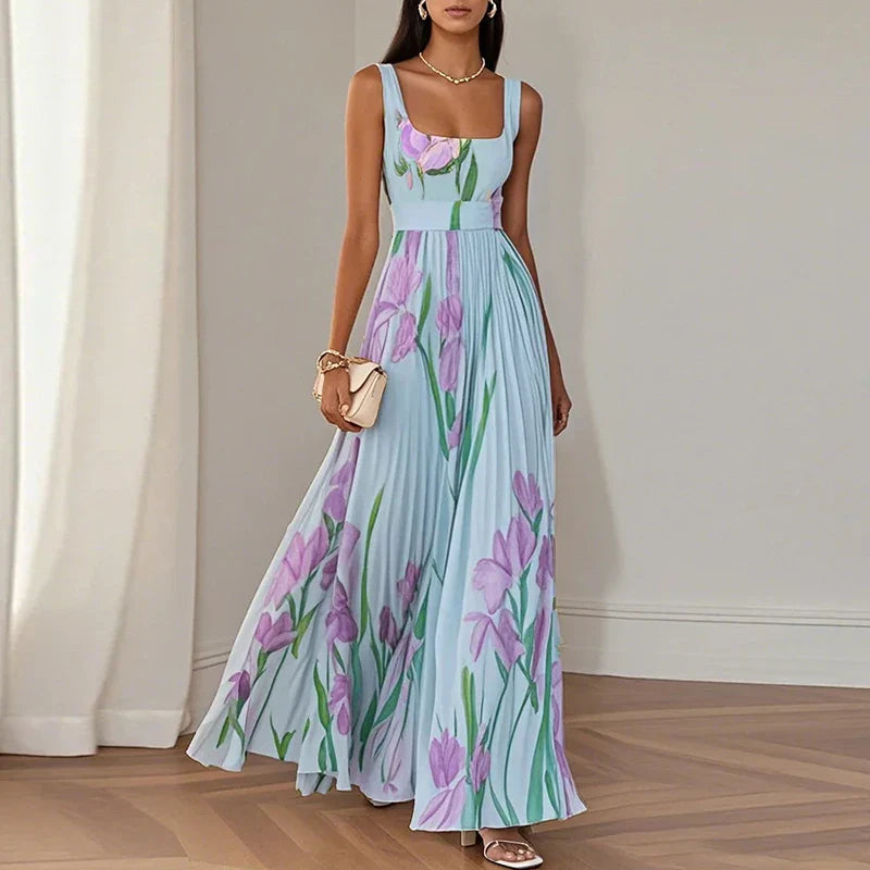 Damen Maxikleid mit Blumenmuster und fließendem Schnitt Jully