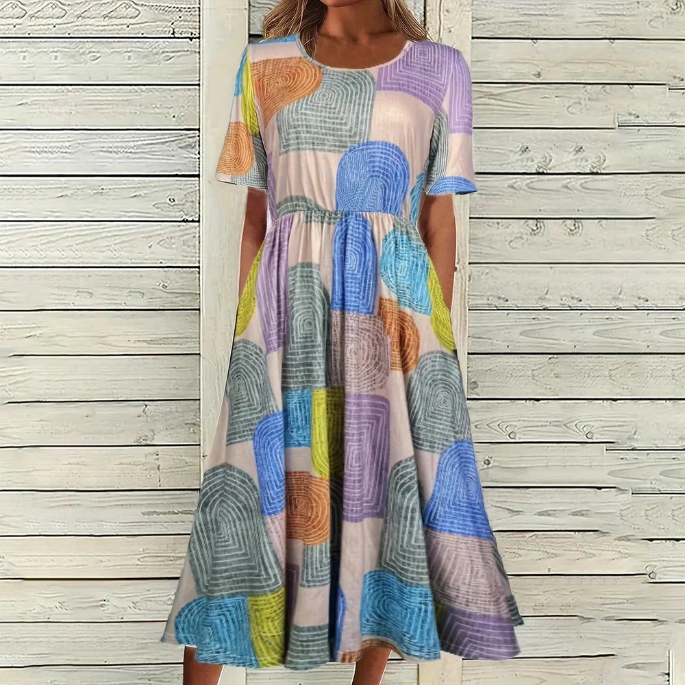 Damen Maxikleid mit Böhmischem Druck aus Polyester Jully