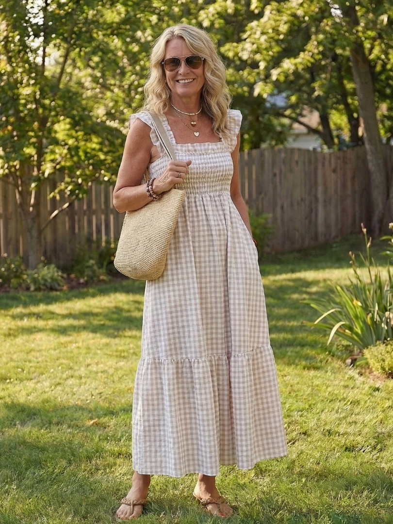 Damen Maxikleid mit Flatterärmeln Jully