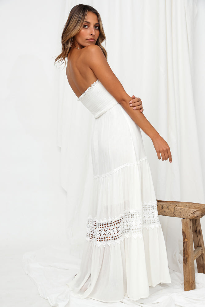 Damen Maxikleid mit Häkelbesatz für Hochzeitsgast Jully