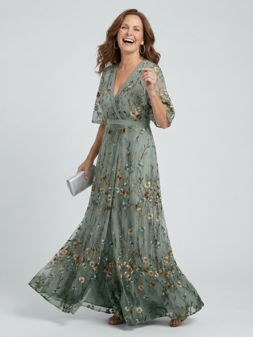 Damen Maxikleid mit Neckholder und Blumenmuster Jully