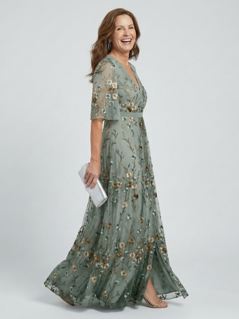 Damen Maxikleid mit Neckholder und Blumenmuster Jully