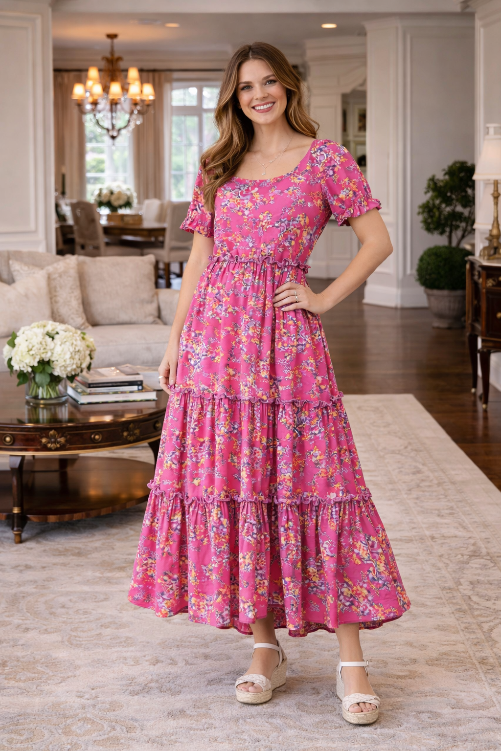 Damen Maxikleid mit Neckholder und Boho-Print Jully