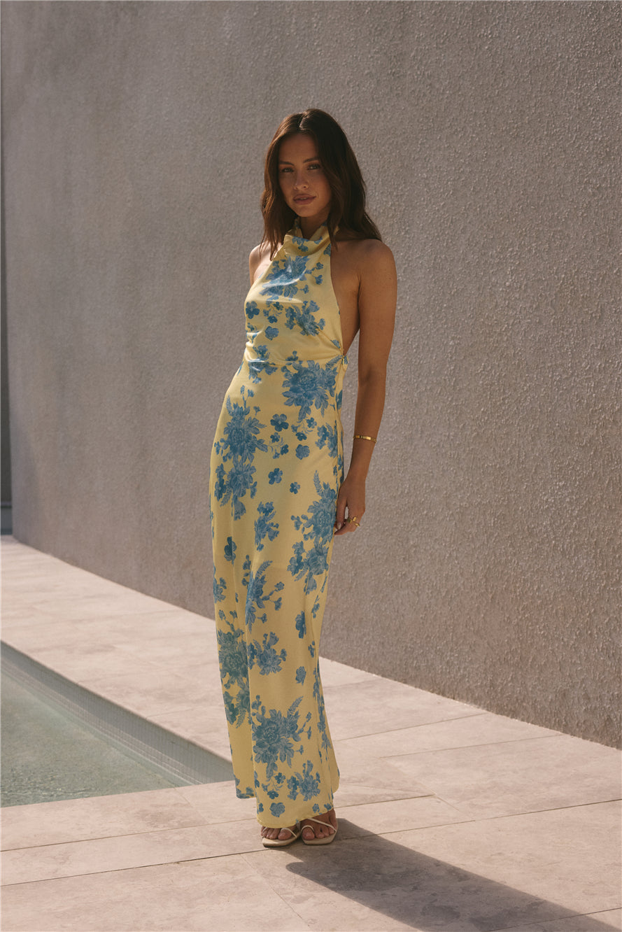 Damen Maxikleid mit Neckholder und hohem Halsausschnitt Jully