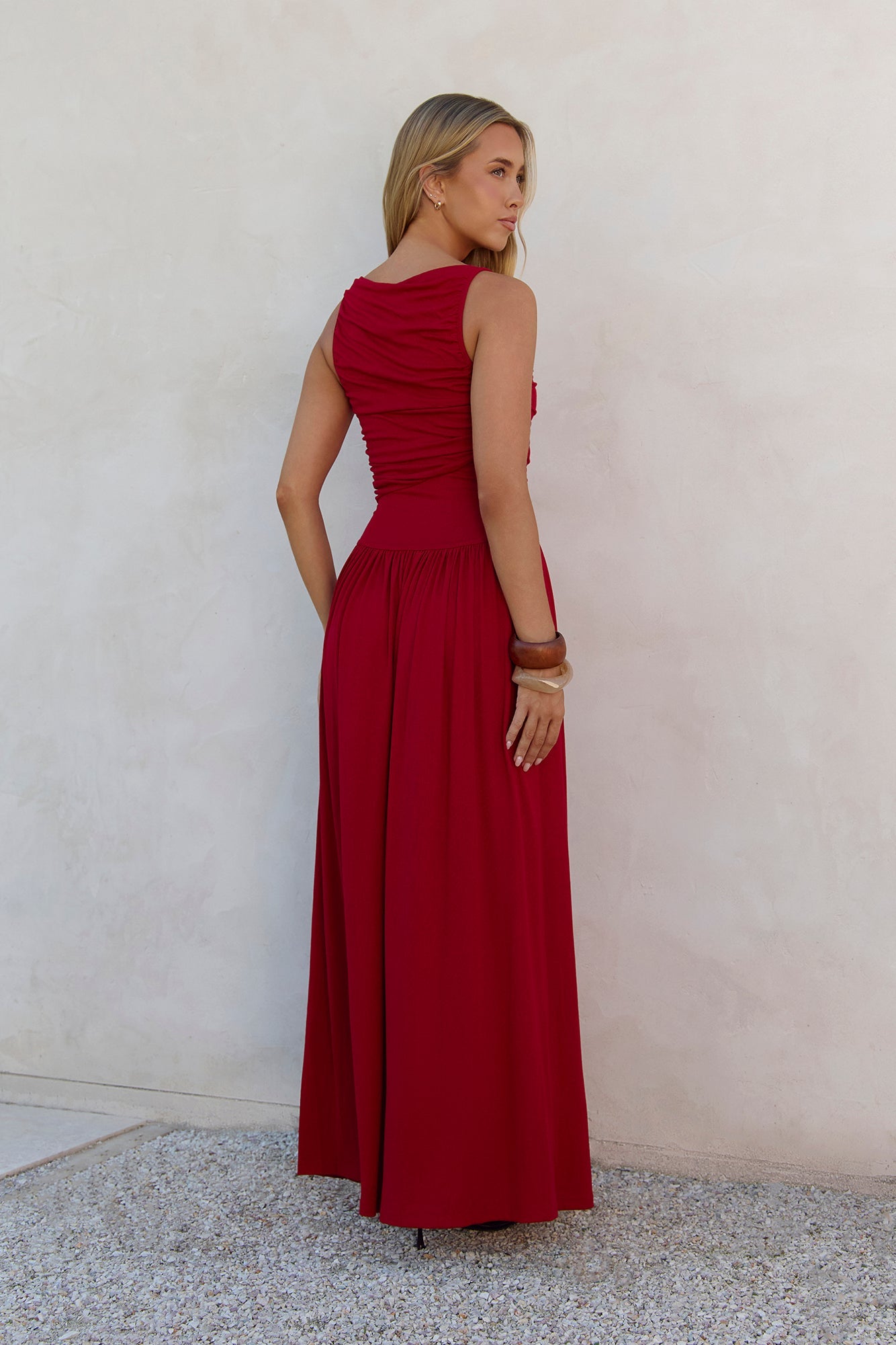 Damen Maxikleid mit Rüschendetails in Navy Jully