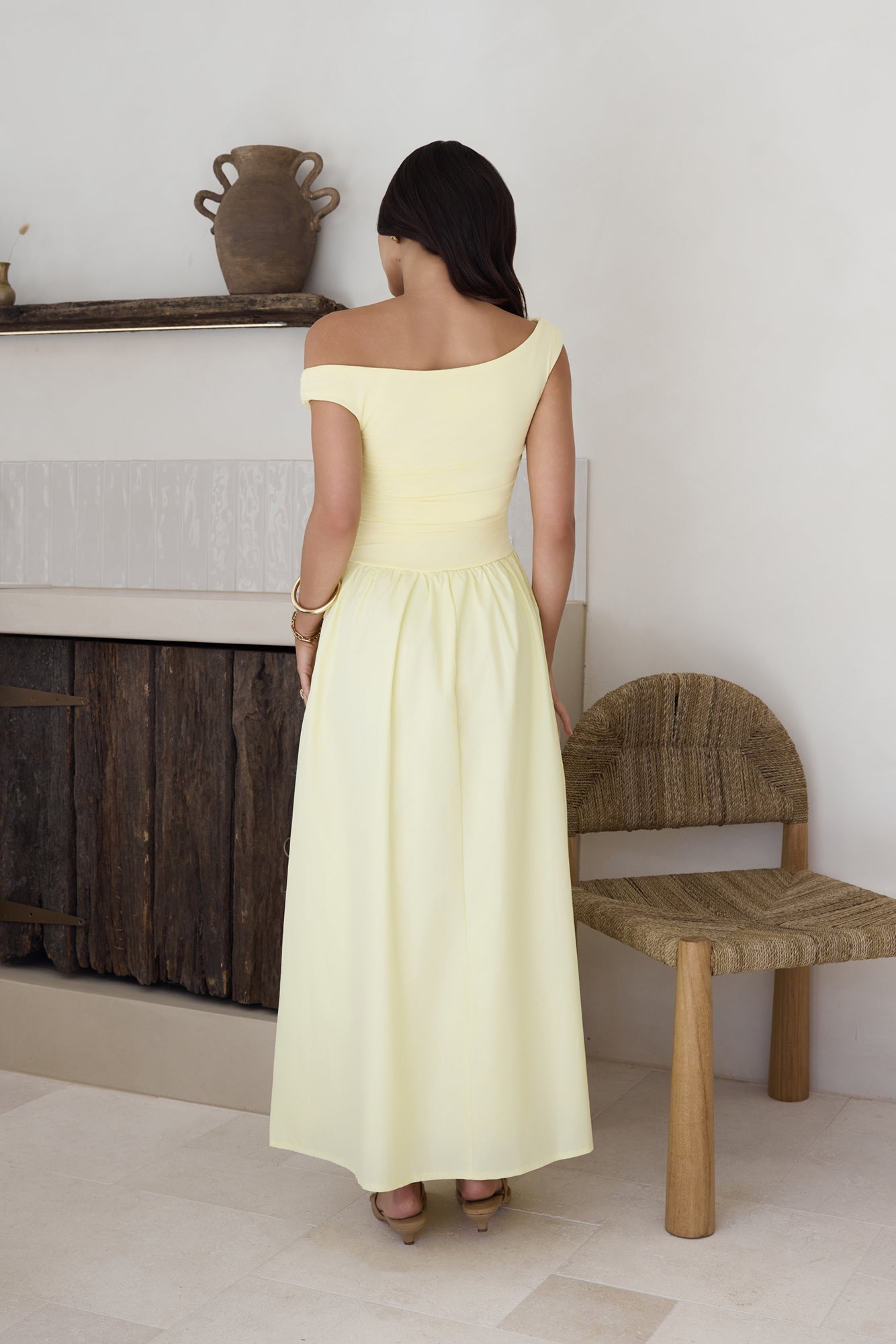 Damen Maxikleid mit Schulterfreiem Design Jully