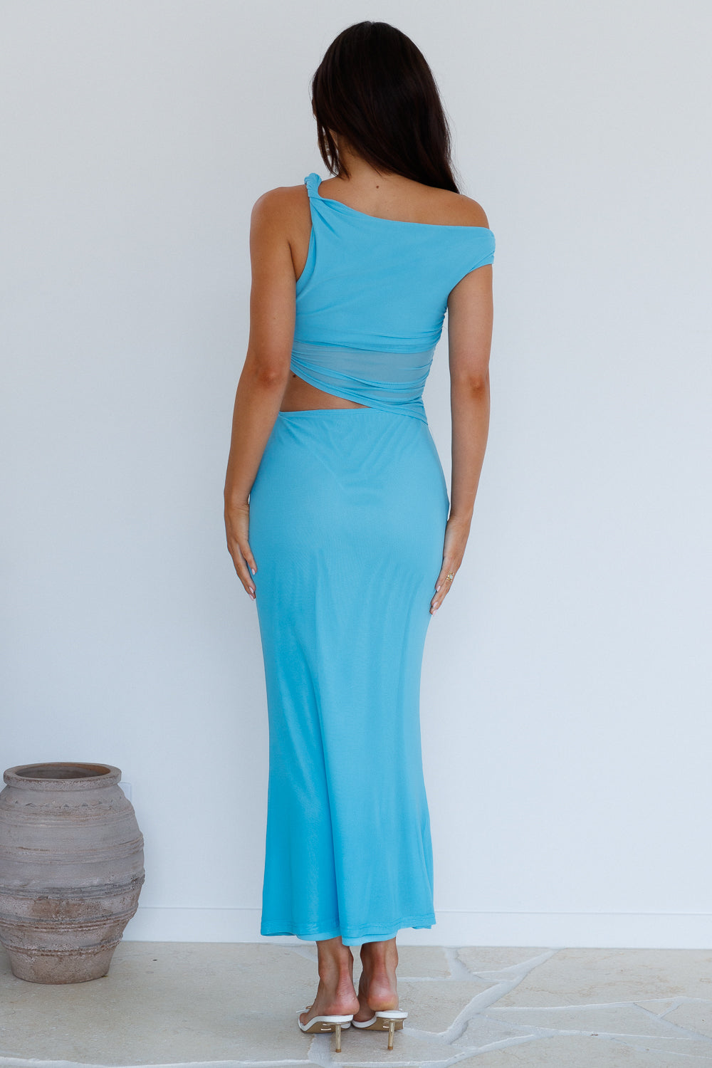 Damen Maxikleid mit Schulterfreiem Design Jully