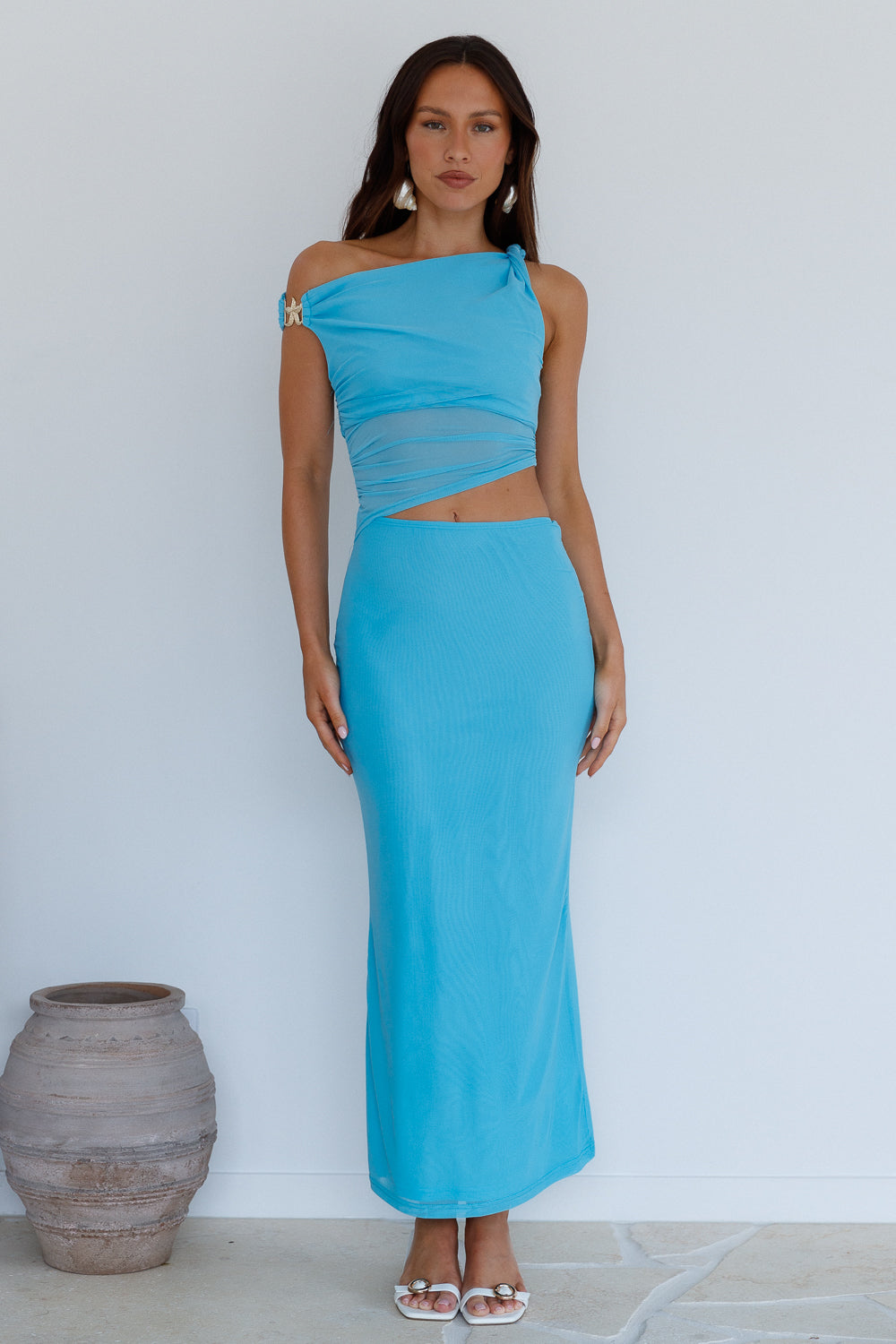 Damen Maxikleid mit Schulterfreiem Design Jully