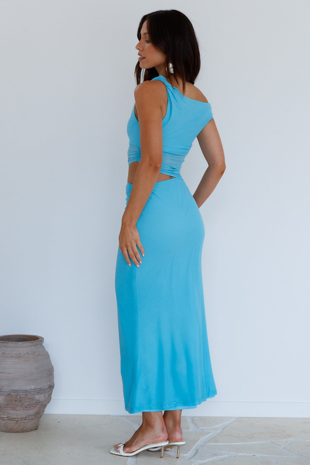 Damen Maxikleid mit Schulterfreiem Design Jully