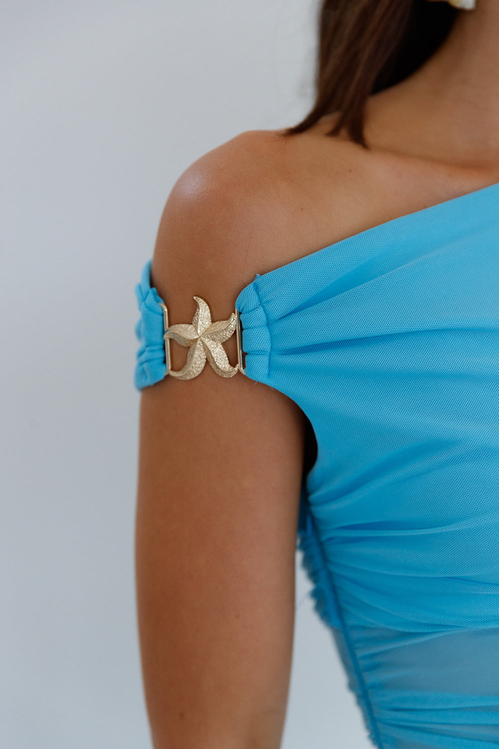 Damen Maxikleid mit Schulterfreiem Design Jully