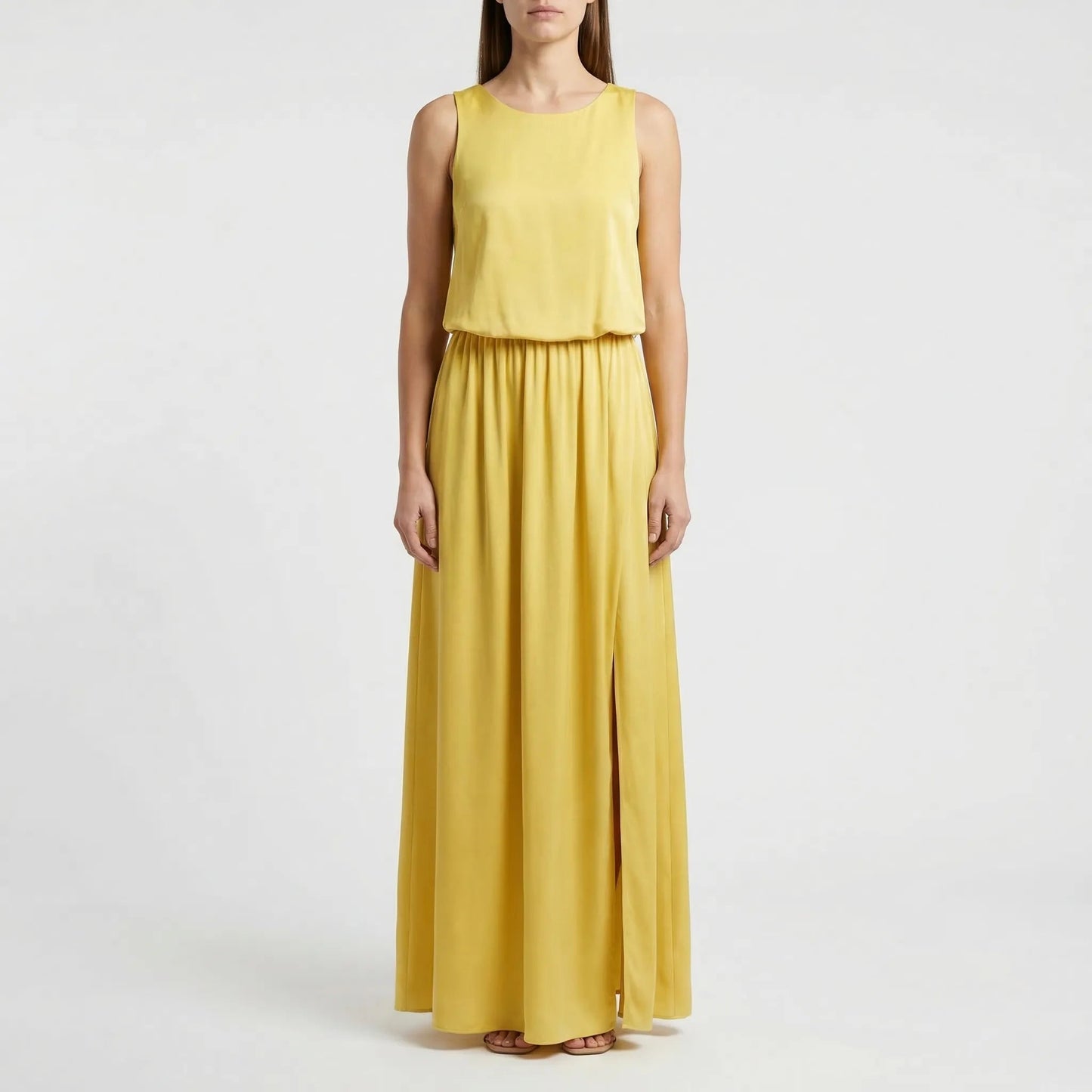 Damen Maxikleid mit Seitenschlitz aus leichtem Material Jully