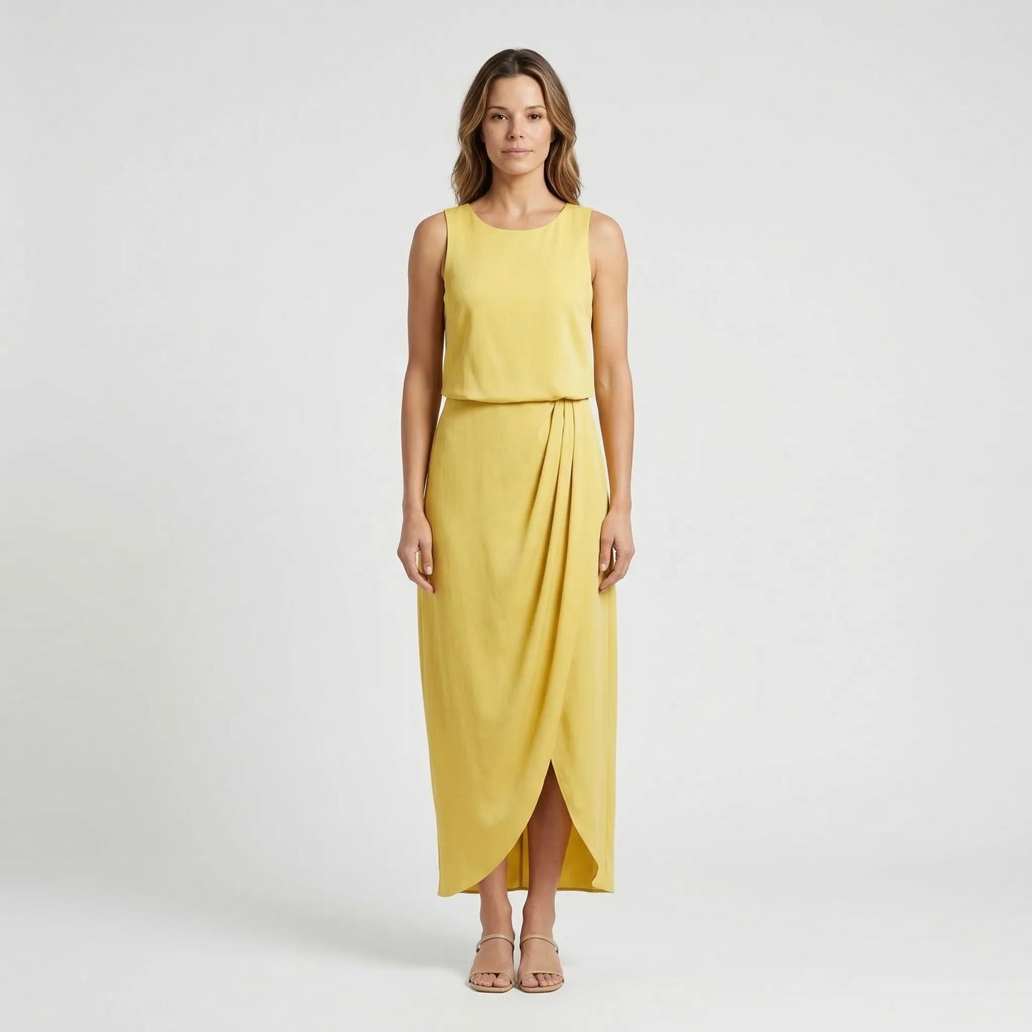 Damen Maxikleid mit Seitenschlitz aus leichtem Material Jully