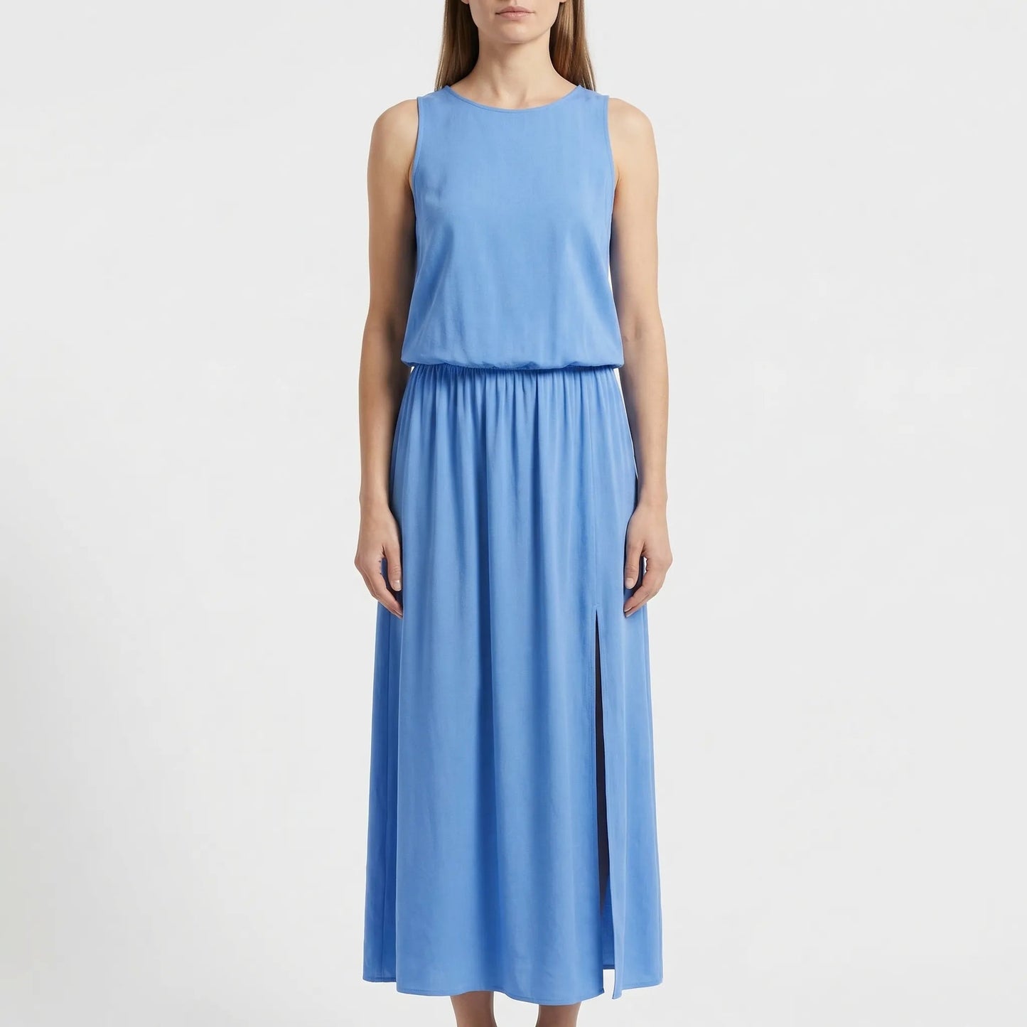 Damen Maxikleid mit Seitenschlitz aus leichtem Material Jully