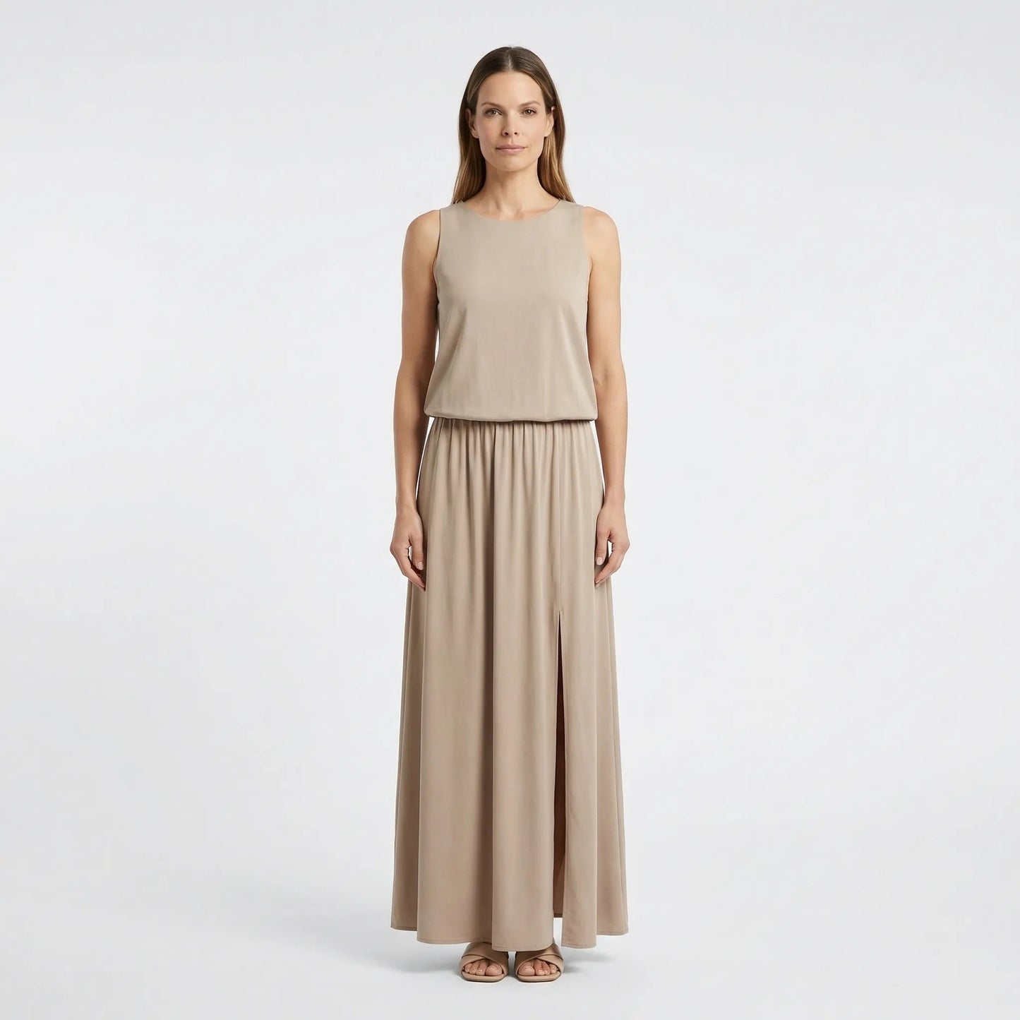 Damen Maxikleid mit Seitenschlitz aus leichtem Material Jully