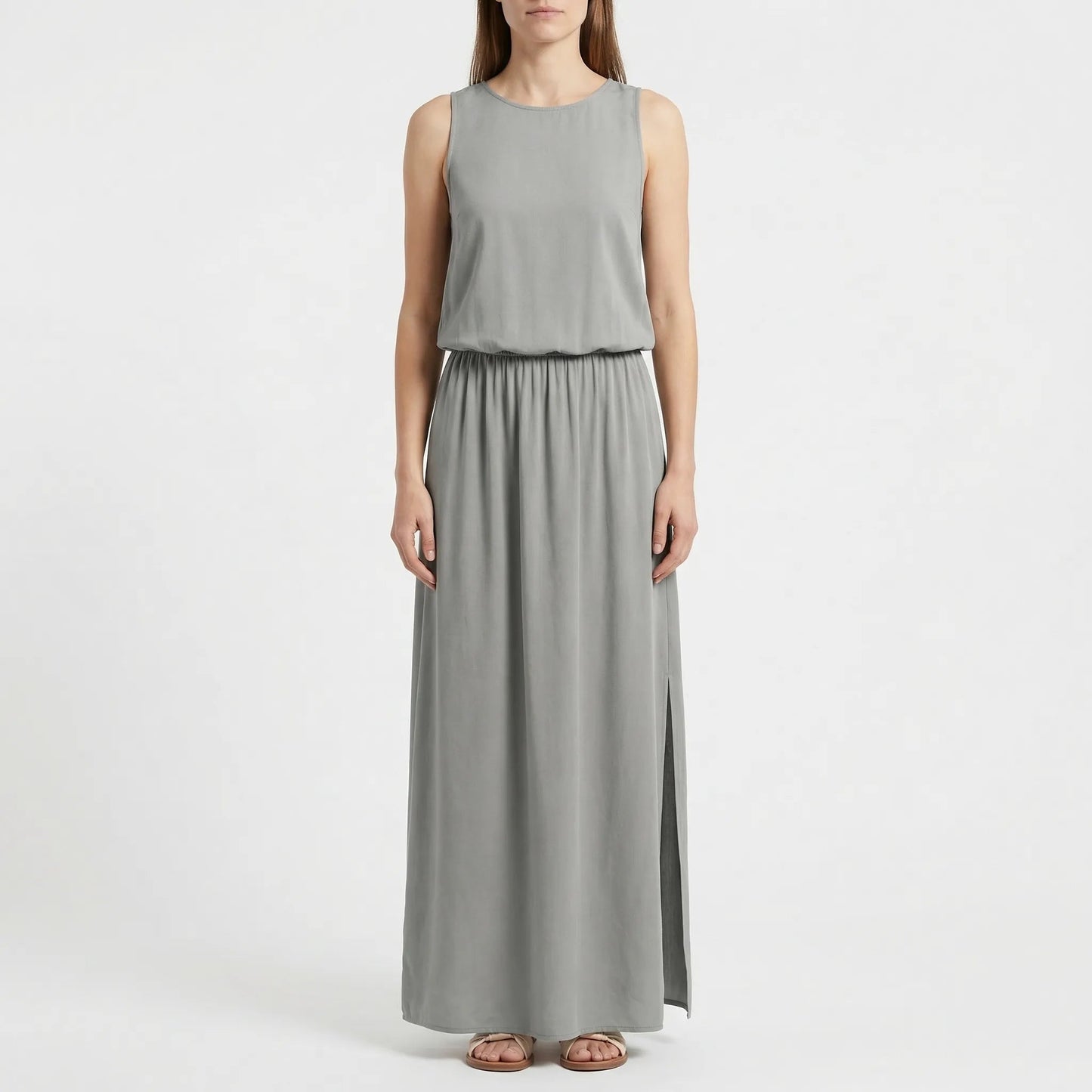 Damen Maxikleid mit Seitenschlitz aus leichtem Material Jully
