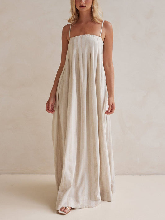 Damen Maxikleid mit Streifen und Neckholder Jully