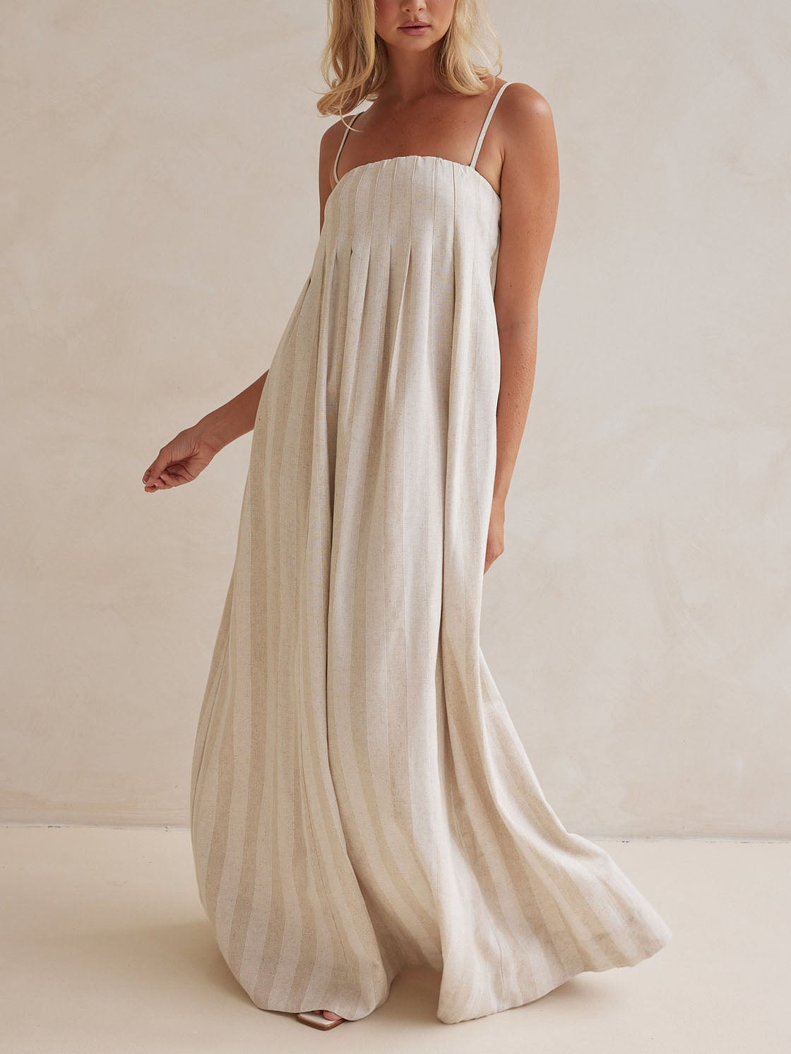 Damen Maxikleid mit Streifen und Neckholder Jully