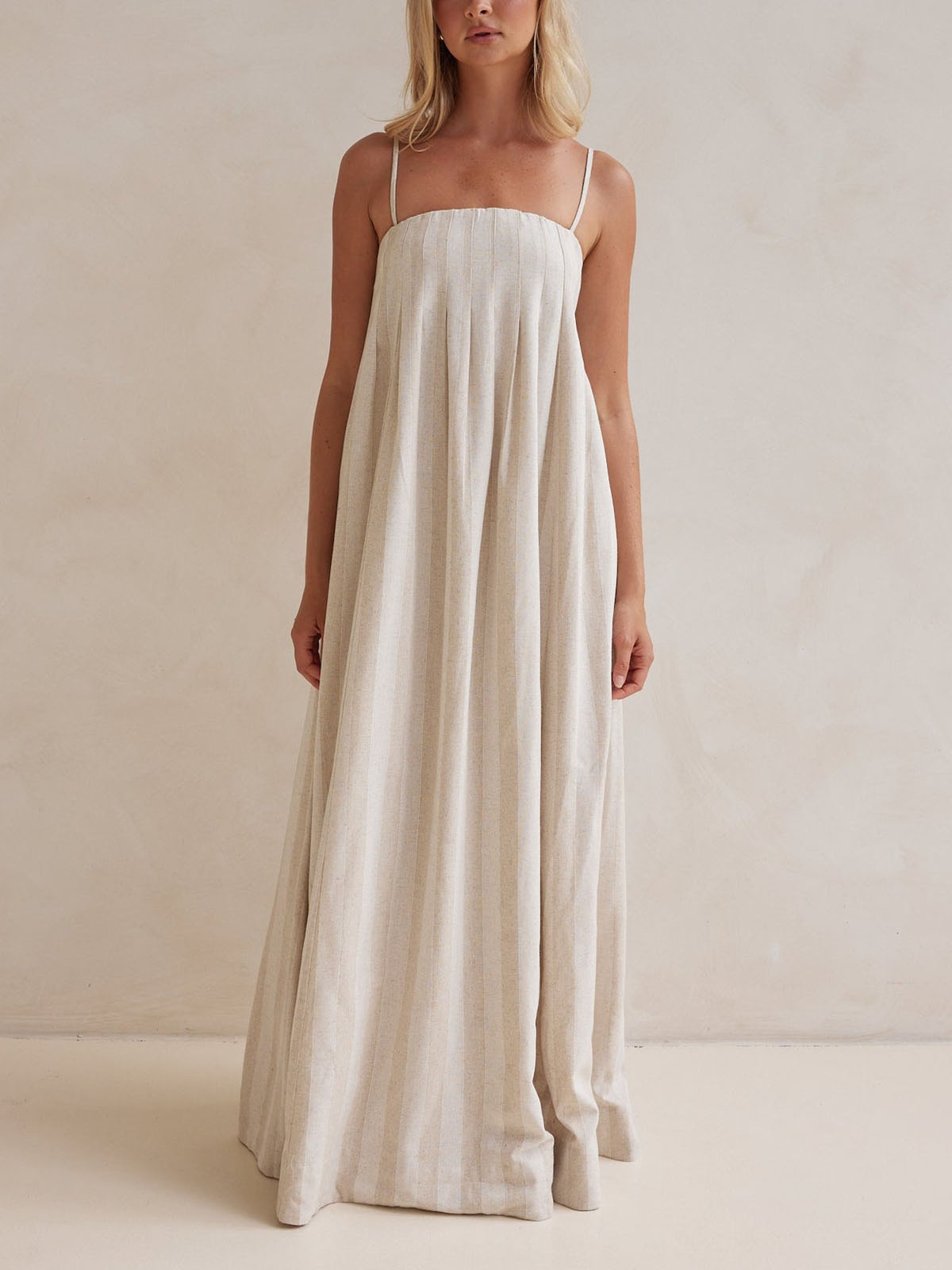 Damen Maxikleid mit Streifen und Neckholder Jully
