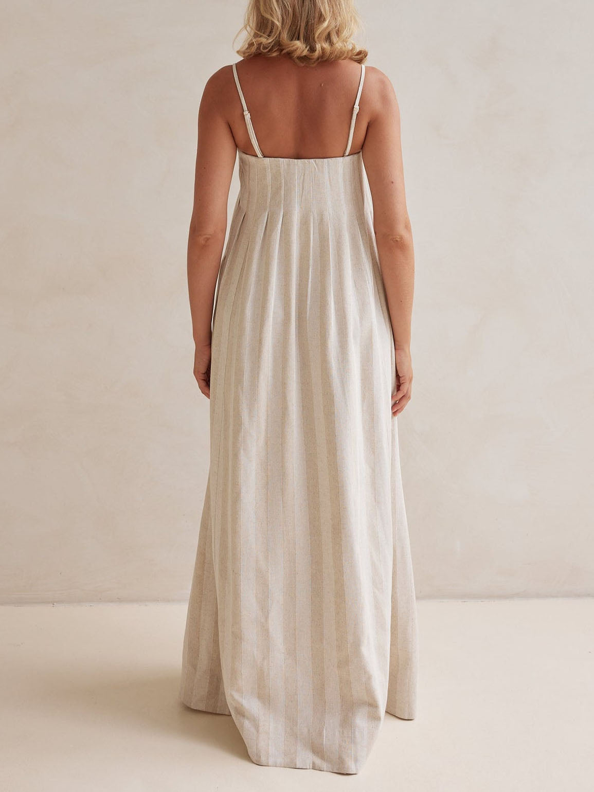 Damen Maxikleid mit Streifen und Neckholder Jully