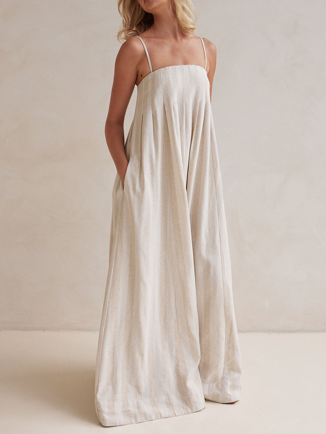 Damen Maxikleid mit Streifen und Neckholder Jully